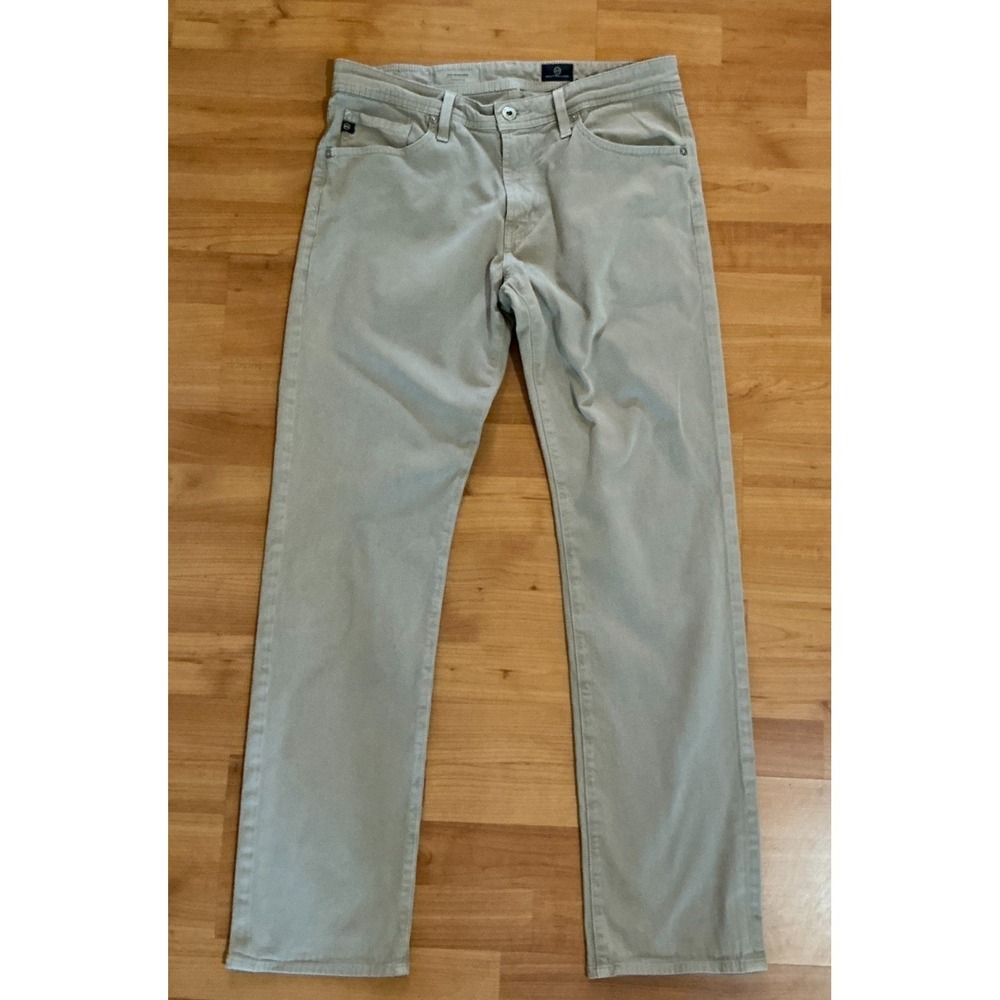AG Adriano Goldschmied The Graduate Tailored Leg Khaki Pants Mens 31 Beige